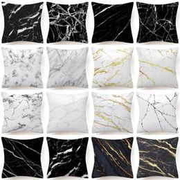 Pillow Black White Marble Texture Cover 30X50/40X40/45X45CM Ultra Soft Lumbar Pillowcase Sofa Seat Throw Pillows Decor Home