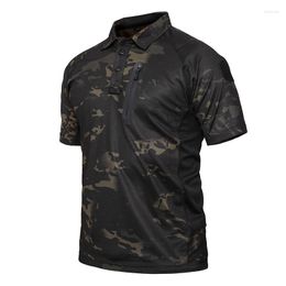 Men's Polos Tactical Polo Shirts Breathable Army Combat Quick Drying Work Hunt Military Shirt Plus Size 3XL