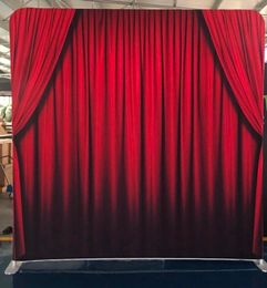 Party Decoration No.174 Red Stage Curtain In Square Format Stitched From Two Pographs Single Side Print Pillowcase Backdrop