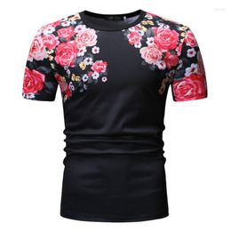 Men's T Shirts Floral Fashion Clothing Hawaiian Style Tops Short Sleeve Summer Tees O-neck Loose Flower