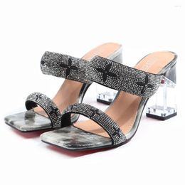 Slippers Spring Summer Shoes Lady Outdoor Sexy Comfortable Sandals Female Fashion Rhinestones High Heel Women Cx523