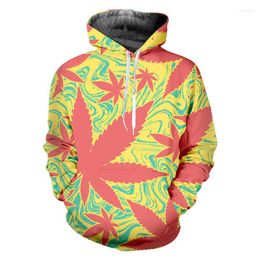 Men's Hoodies IFPD EU Size Mans/woman 3d Cool Printed Colourful Leaves Sweatshirts Casual Hiphop Streetwear Pullover