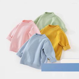 Clothing Sets Toddler Kids Girl Sweaters Clothes Autumn Turn-Down Neck Long Sleeve Born Infant Solid Pullover Jumper 2-6Y Children Knitwear