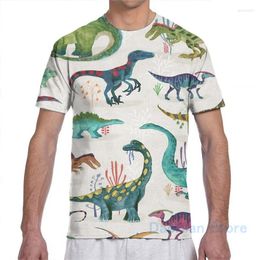 Men's T Shirts Bright Dinosaurs Men T-Shirt Women All Over Print Fashion Girl Shirt Boy Tops Tees Short Sleeve Tshirts