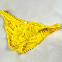 Underpants Ice Silk Men's Bikini Underwear Low-waist Male Panties Men Sexy Translucent Briefs Triangular Shorts Lingerie