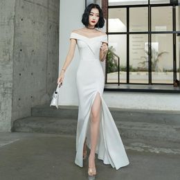 Casual Dresses 2023 Sexy White Long Party Robe Ball Wedding Maxi Satin Dress Elegant Evening Gown Prom Female For Women Sundress Tunic