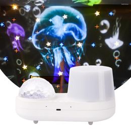 Night Lights 3D Double Layer Projector Light Stereo Romantic Ocean Wave Starry Sky Beside Projection LED Lamp For Bedroom