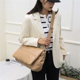 Duffel Bags Luxury Handbag Ladies Space Cushion Pure Cotton Down Bag PU Style Women's Shoulder Messenger Top Handle Designer