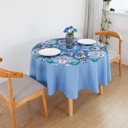 Table Cloth European Pattern Round Tablecloth Waterproof Oilcloth 60inch Circular Cover