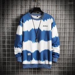 Men's Hoodies Casual Loose 3XL 4XL 5XL Plus Size Tie Dye Clothes Men Hip Hop Long Sleeve Tops Sweatshirt O Neck Women Teens Pullover