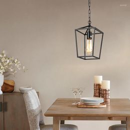 Pendant Lamps American Retro Linear Wrought Iron Chandelier Personalised Restaurant Aisle Lamp Light Lighting