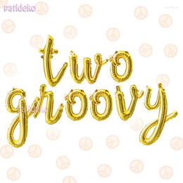 Party Decoration Two Groovy Cursive Script Letter Balloons Set Gold Alphabet Foil Mylar Banner 2nd Birthday Favour For Baby Shower