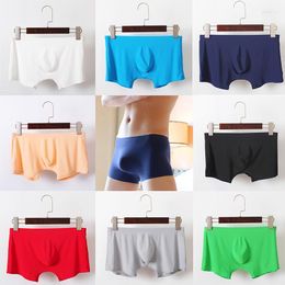 Underpants Mens Ice Silk Boxers Shorts Underwear Sexy Elastic Seamless Boxer Male Designs Breathable Men's Soft Panties