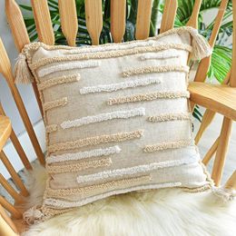 Pillow Boho Style Cover 45x45cm Cotton Linen S Home Decor Seat Floor Throw Pillows