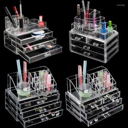 Storage Boxes 5 Styles Transparent Plastic Home Drawer Desk Desktop Box Organiser Clear Acrylic Makeup Make Up Organizer For Cosmetic