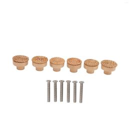 Storage Bags Rattan Furniture Knob Hand Woven Round Rustic Decorative Cabinet Drawer Pull Handles For Dressing Table