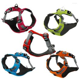 Dog Collars Reflective Harness Pet Training Vest For Medium Large Dogs Adjustable Professional Safety Vehicular Outdoors