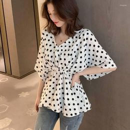 Women's Blouses 2023 Female V Neck Bat Sleeve Blouse Women Shirt Casual Loose Thin Printed Chiffon Shirts Tops Femme Blusas Y939