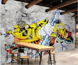 Wallpapers Custom Po Mural 3d Wallpaper Retro Nostalgic Graffiti Bar Dining Living Room Home Decor For Walls 3 D