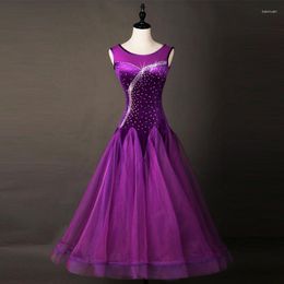 Stage Wear Sleeveless Modern Dance Dress High-grade Diamond-studded Ballroom Competition Waltz Performance Dresses