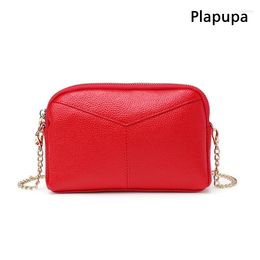 Evening Bags Women's Elegant Genuine Leather Shoulder Bag Y Patchwork Collar Versatile Hand Wallet Cell Phone Inside Coin Purse