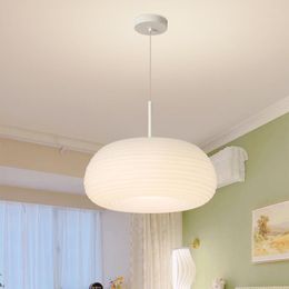 Chandeliers Nordic Modern Round Pendant Chandelier For Living Room White Hanging Lamp Bedroom Dining Table Home Decor Lighting Fixture