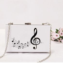 Evening Bags Fashion Personality Music Symbol Acrylic Clutch Customised Purses And Handbag Honeymoon Wallet Women Messenger