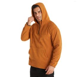 Gym Clothing Double-sided Polar Fleece Men's Sports Hoodie Autumn And Winter Plus Size Outdoor Solid Colour Sweatshirt Workout Sweater