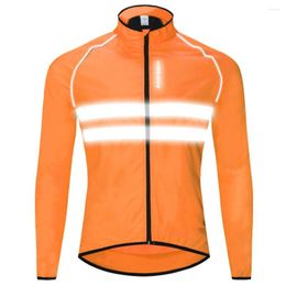 Racing Jackets Men Women Windproof Bicycle Long-Sleeve Riding Jacket Road MTB Bike Sport Outfits Breathable Reflective Coat Orange