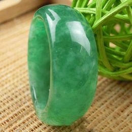Cluster Rings KYSZDL Natural Green Stone Ring Fashion Couple Dance Crystal Jewellery Gift