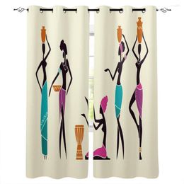 Curtain Woman African Ancient Bottle Window Curtains For Living Room Bedroom Kitchen Treatments Home Decor Cortinas