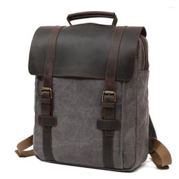 Duffel Bags Retro Men's Canvas Shoulder Bag Casual Large Capacity Travel Computer Backpack