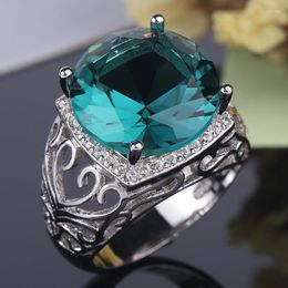 Wedding Rings Fashion Natural Lake Blue Cubic Zircon For Women Girls Beautifully Finger 2023 Trend Jewellery Party