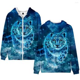 Men's Hoodies 2023 Fashion Hoodie Leopard 3D Men/Women Zipper Brand Designer Animal High Quality Print Tops