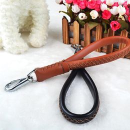 Dog Collars 1PC Leather And Leashes High Quality Short Pet Leash Belt Traction Rope For Dogs Breed Accessories P20
