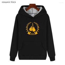 Men's Hoodies Bangkok Boxing Fighting Martial Arts Muay Thai Men Women Homme Cotton Sweatshirts Gloves Print Fleece Pullovers