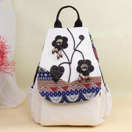 Школьные сумки тренд струнные аппликации шоппинга! Хорошая цветочная тисненая женщина хэмп Backrack Vintage Lady Canvas rackpack