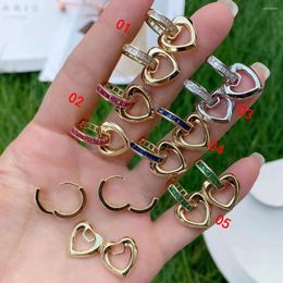 Hoop Earrings 5 Pairs Hollow Simple Heart-shaped Love For Women Fashion Gold Plated Piercing Dangle Earring Gift