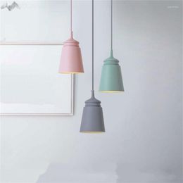 Pendant Lamps JW Modern Nordic Colorful Macaron Iron Lights For Living Room Bedroom Cafe Kitchen Home Lighting Fixtures