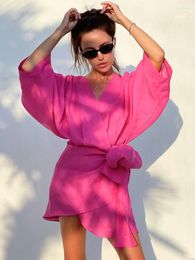 Casual Dresses Summer Beach Outing For Women 2023 Sexy Bodycon Knitted Vestidos Robe Femme Female Festival Holiday Clothing