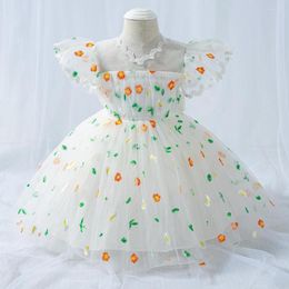 Girl Dresses Summer Baby Girls Dress Little Outfits Tulle Floral Kids Clothes Flying Sleeve Lace Princess Toddler Birthday