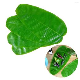 Table Mats 4pcs Simulation Banana Leaf Placemat Mat Artificial Leaves Or Hawaiian Luau Jungle Party Supplies Decorations