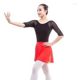 Stage Wear Half Sleeve Gymnastics Leotard Professional Dance Costume Lace Basic Ballet Leotards For Women Bodysuit