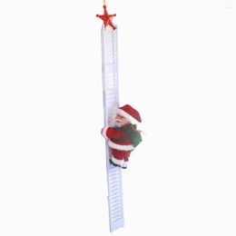 Christmas Decorations Novelty Fun Electric Climbing Ladder Santa Claus Figurine Ornament Party DIY Crafts Creative Plush Doll Toy