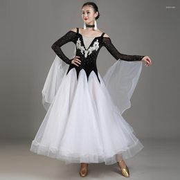 Stage Wear 3 Colours Big Swing Standard Ballroom Dress Woman Dresses Waltz Dance Elegant Modern Foxtro