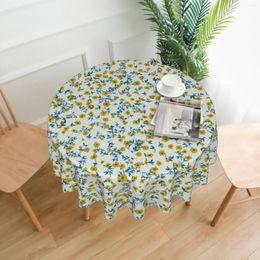 Table Cloth Flower Round Tablecloth Floral Cover With Waterproof Wrinkle Resistant For Home Kitchen Indoor Outdoor