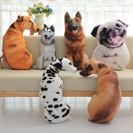 Pillow 3D Cute Bend Dog Printed Throw Lifelike Animal Funny Head Cosplay Children Favourite Toy For Home