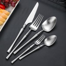 Dinnerware Sets 18/10 Stainless Steel Silverware Tableware Luxury Matte Cutlery Set Knives Forks Spoons Dinner Home Wedding Party Dinnerwar