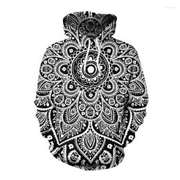 Men's Hoodies 3D Mandala Floral Printed Hooded Sweatshirt Men Women 2023 Style Mens Sweatshirts Hip Hop Sweat Homme