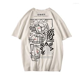 Men's T Shirts 2023 Shirt Men Hip Hop Cartoon Back Print Tshirt Streetwear Summer Cotton Harajuku T-Shirts Short Sleeve Tops Tees Street